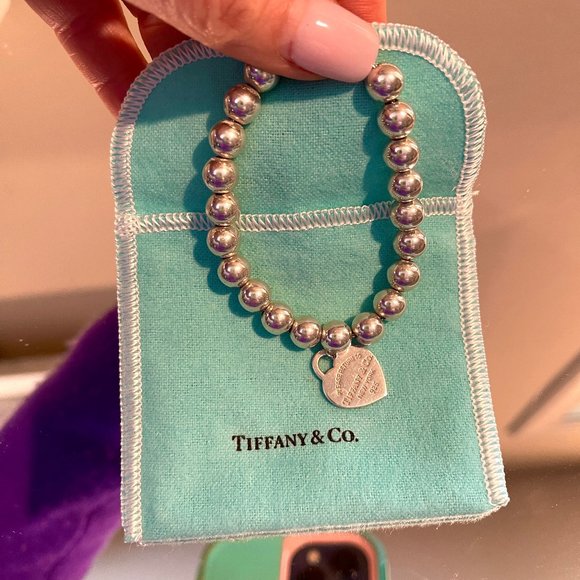 Auc Tiffany & Co. HardWear Ball Sterling Heart Charm Bracelet - Picture 9 of 9
